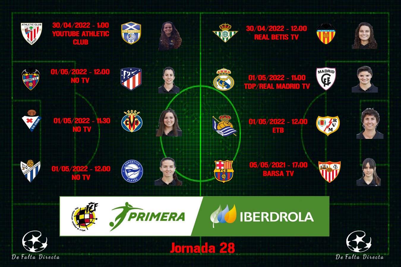 Previa de la jornada 28 de 1ª Iberdrola